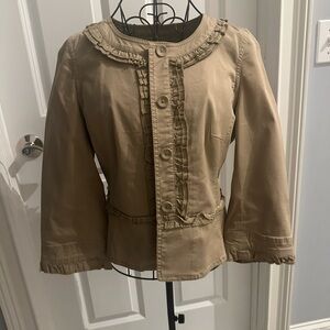 Loft Women's Tan Ruffle Jacket
